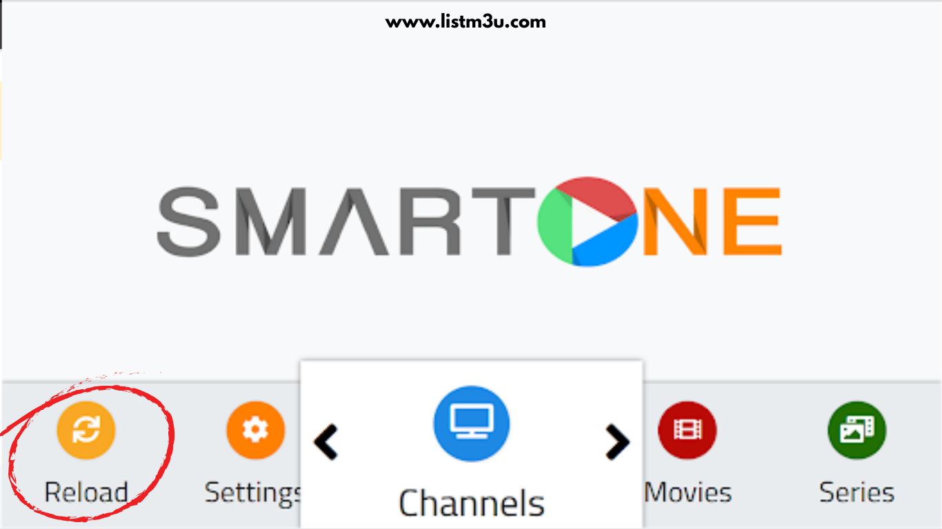 Reload playlist in SMARTONE app to load IPTV channels