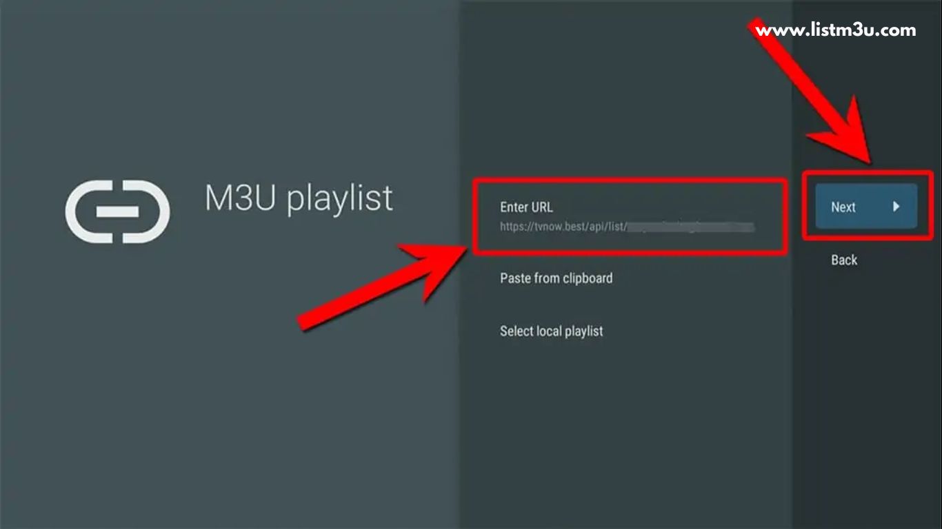 Enter URL in TiviMate